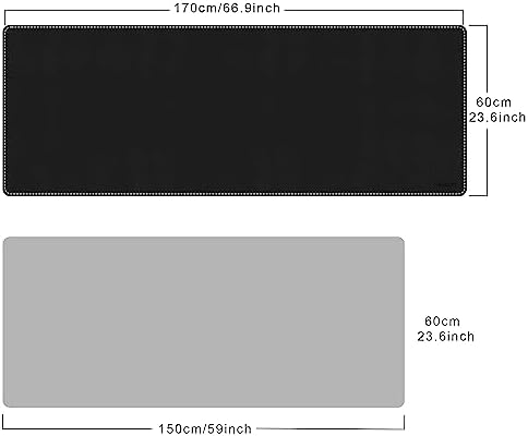 Mydours 67" x 24" Extended PU Leather Gaming Desk Mouse Pad Mat, (Black) - Image 3