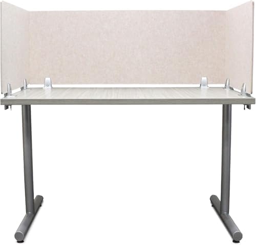 OBEX Panel Desk Mounted PET Privacy Screen, 24" x 24", Sand by OBEX