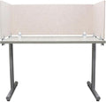OBEX Panel Desk Mounted PET Privacy Screen, 18" x 66", Sand by OBEX