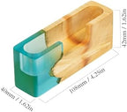 RWA Blue Business Card Holder – Luxury Square Desk Organizer, Stylish Office Decor, Slim Card Holders - Wood & Epoxy Card Display Stand for Men and Women, Office Desk Accessories - SMART, blue - Image 5