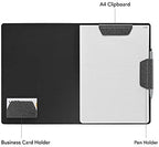 LHiDS Magnetic Business Portfolio Lite Resume Padfolio Organizer with Clipboard, Paper Clip, Writing Pad, Pen/Card Holder, Magnetic Closure for Work, School and More (Black, A4/Letter) - Image 2
