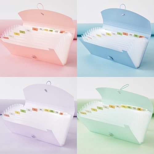 Y YOMA 8 Pack Coupon Organizer with 13 Pocket | Plastic Travel-Friendly Accordion Receipt Holder 10” x5.5” Expanding Folder for Small Bill Business Cards Tax Item Ticket, Pastel Design - Image 7