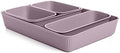 Superio Ribbed Collection - Decorative Plastic Desk Drawer Organizer Tray, Lilac Purple (Set of 5) Open Home Storage Bins Organizer Baskets, for Organizing Closet Shelves Drawer Shelf by Superio