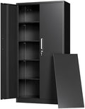 Metal Storage Cabinet with Locking Doors, 71" Tall Steel Locker Organizer with Adjustable Shelves, Garage Utility Cabinet for Home, Office, Shop, and School by Tivostaral