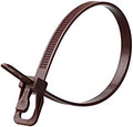 RETYZ 6-Inch Brown Reusable Releasable Cable Ties – 100 Pack, 50 lb Strength, Patented Quick-Release, Tool-Free Design for Home, Office, and Light Industrial Use by RETYZ