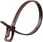 RETYZ 6-Inch Brown Reusable Releasable Cable Ties – 100 Pack, 50 lb Strength, Patented Quick-Release, Tool-Free Design for Home, Office, and Light Industrial Use by RETYZ