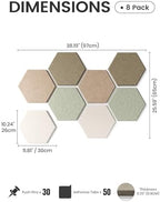 Fluxynara 8-Pack Hexagon Felt Bulletin Board Tiles, Linen Dusk - Image 2