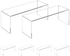 Aminigram 4 Pack Clear Shelf Risers, Display Stands 12.4L x 4W x 4.6H in by Aminigram