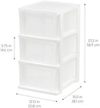 IRIS USA 3-Drawer Slim Narrow Storage Organizer, 2-Pack, White/Clear - Image 2