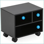 FITUEYES Mobile Printer Stand with Storage, Wood Small Printer Table, Black - Image 5