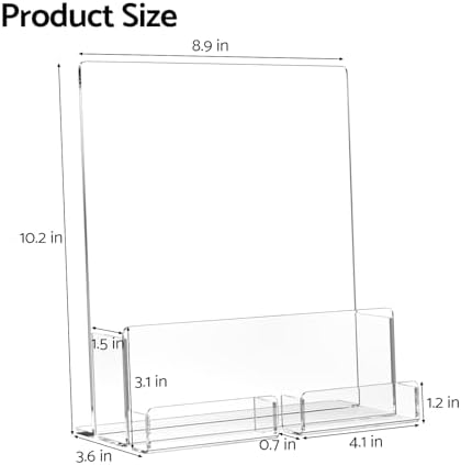 HIIMIEI Brochure and Business Card Holder: Acrylic Flyer Holder 8.5 x 11 - Image 7