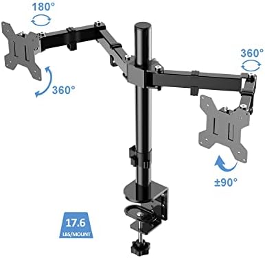 Rocelco 37.5" Height Adjustable Standing Desk Converter with Dual Monitor Mount and Anti Fatigue Mat -Slide Out Retractable Keyboard Tray -Sit Stand Tabletop Riser Workstation -Gray (R DADRG-DM2-MAF) - Image 4
