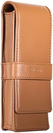 DiLoro Leather Triple Pen Case Pencil Pouch Holder for Three Fountain Ballpoint Rollerball Pens and Pencils - Image 2