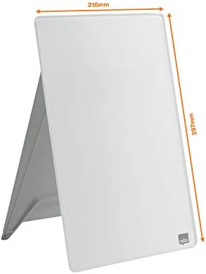 Nobo Glass Dry Wipe Personal Desktop Easel Whiteboard, 21.6 x 29.7 x 3 cm, Brilliant White, 1905173 - Image 3