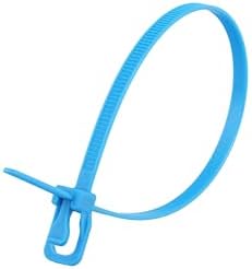 RETYZ 10-Inch Fluorescent Blue Reusable Releasable Cable Ties – 100 Pack, 50 lb Strength, Patented Quick-Release, Tool-Free Design for Home, Office, and Light Industrial Use - Image 2