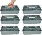 -Large Portable Caddy, DIY Dividers, 8 Compartments, School Office Supplies Home Business Organizer,Portable Basket with Handle Storage Made in USA (6 PACK, Orion Gray) by EnjoyOrganizer