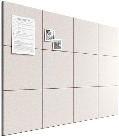 Bumusty 48"x 36" Large Felt Bulletin Board Tiles, Oatmeal by BUMUSTY
