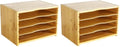 WKWKER File Organizer with 3 Adjustable Shelves Bamboo Document Letter Tray Paper File Sorter for Desktop Office Home Study Workstation Desk Storage Rack (Natural) (Pack of 2) by WKWKER