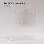 3 Vertical Compartments File Holder, Clear Acrylic Desk Organizer and Storage Bins Holding for Magazines, Binders, Notebooks, Envelopes, Multi-purpose Document Organizer for Home Office - Image 6