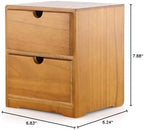 Storage Chest, Wooden Drawer Box, Desk Top Storage with 1/2/3/4 Drawers,Storage Box Drawer Box Desk Organizer, Cosmetic Drawer Storage Box-2-Drawer - Image 2