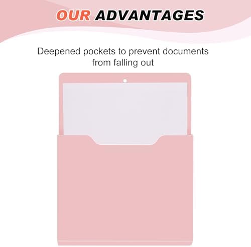 Fuutreo Magnetic Wall File Holder,6pcs,Rose Pink,Vertical-large - Image 2