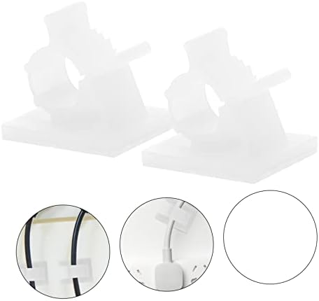 Lurrose 2sets 100pcs Self Adhesive Cable Clips Cord Holders for Desk Wall Cable Management for Home Office Prevents Tangling Keeps Safe 100pcs*2 - Image 4