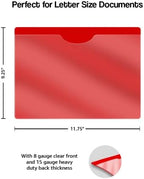 Red Plastic Folders with Pockets and Clear Cover, Doctor Stuff, Letter Size, Top Loading Vinyl File Folders, Job Jacket, Documents Holder, Pack of 100 - Image 2