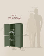 VASAGLE Floor Storage Cabinet, 2 Adjustable Shelves, 4 Doors,42.7" H - Image 3