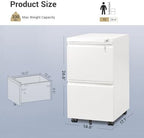 DEVAISE 2 Drawer File Cabinet with Lock, Fully Assembled Except Casters - Image 3