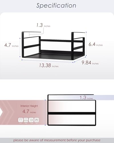 Nxconsu Under Shelf Basket 2 Pack, Cabinet Storage Organizer, 13.4" Black - Image 2