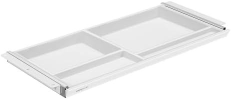 Mount-It! Under Desk Drawer with 4 Compartments, Deep Low-Profile Slide-Out Storage Organizer, 25.8″ x 12.5″ x 1.6″, Smooth Glide Pull-Out Tray for Traditional & Single Motor Standing Desks, White by Mount-It