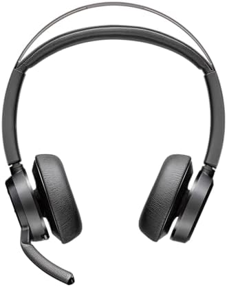 Poly Voyager Focus 2 UC Bluetooth Headphones with Mic & Charging Stand - ANC - Connect to PC or Mobile via Bluetooth - Microsoft Teams Certified - Includes BT700 USB-C to USB-A Adapter, Travel Case by Poly
