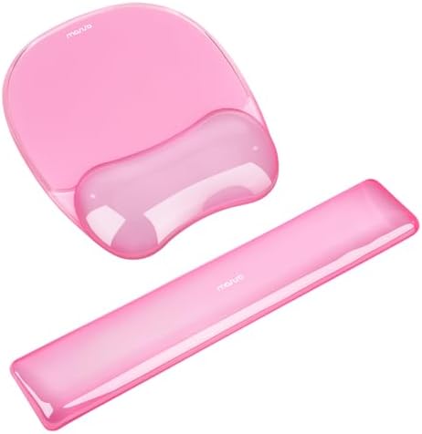MOSISO Cooling Gel Wrist Rest Support for Mouse Pad&Keyboard Set, Pink by MOSISO