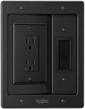 in Wall Cable Management Kit for TV, Recessed Outlet for Low Voltage Cables, TV Cable Hider Wall Kit, Cord Hider for Wall Mount TV, Wall Cable Management Box for Home & Office, Black by HAPYTHDA