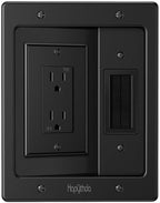 in Wall Cable Management Kit for TV, Recessed Outlet for Low Voltage Cables, TV Cable Hider Wall Kit, Cord Hider for Wall Mount TV, Wall Cable Management Box for Home & Office, Black by HAPYTHDA