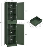 Iwell 66.9" Tall Bathroom Storage Cabinet with 2 Doors & 1 Drawer - Image 3
