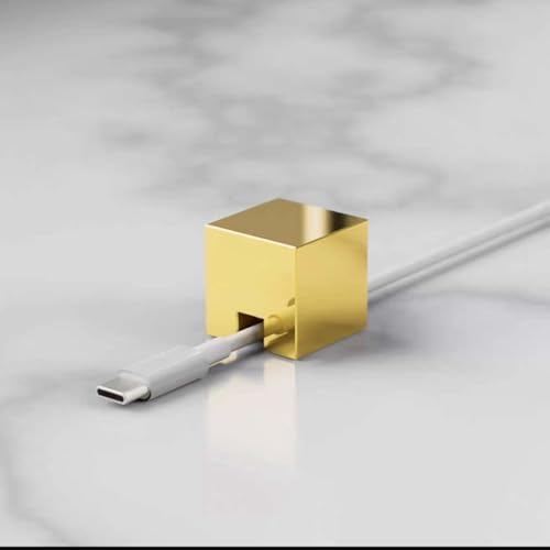 Golden Stainless Steel Cable Clips, Cord Organizer Cable Management, USB Cable Holder Wire,Wire Organizer for Desk,Nightstand and Office Cable Management，Not Magnetic (Golden 2pc) - Image 2