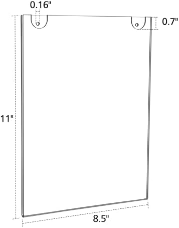 NIUBEE Acrylic Sign Holder 8.5 x 11 Clear Plastic Wall Mount Frame 10 Packs - Image 3