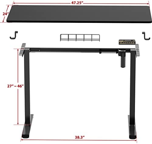 SHW 48-Inch Electric Height Adjustable Sit to Stand Desk, Black - Image 5
