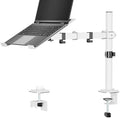 UPGRAVITY White Laptop Desk Mount with Vented Tray for Notebook up to 17 inch, Fully Adjustable Single Laptop Arm Stand Holds up to 17.6 lbs, Clamp on/Grommet Mounting by UPGRAVITY