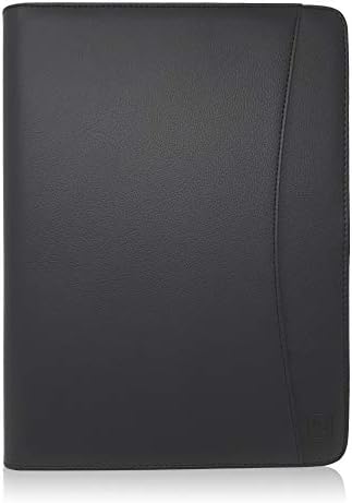 Matt Black Zippered Portfolio Binder - PU Leather Business Portfolio Organizer - Padfolio for Men & Women with US Letter Notepad, 10.5 Inch Tablet Pocket & Gift Box by Lautus Designs - Image 2