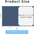HAUTOCO 120 Pack Certificate Holders, Navy Blue Diploma Holders, Document Award Covers Certificate Folders with Gold Foil Border for 8.5x11 Letter Size - Image 2
