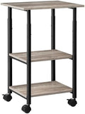 HOOBRO Printer Stand, 3-Tier Industrial Under Desk Printer Cart with Shelf, Mobile Heavy Duty Storage Rack on Wheels for Home, Office, Grey and Black BG03PS01G1 by HOOBRO