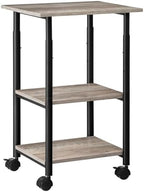 HOOBRO Printer Stand, 3-Tier Industrial Under Desk Printer Cart with Shelf, Mobile Heavy Duty Storage Rack on Wheels for Home, Office, Grey and Black BG03PS01G1 by HOOBRO