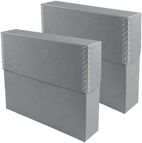 Lineco Archival Document Storage Box, Gray, 15.5" x 10.5" x 2.5" by Lineco