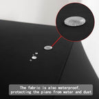 Waterproof Dustproof Elastic Piano Cover - Minimalist All-Black Design - Universal Fit for All Upright Pianos - Stretch Fabric, Easy Instal - Image 3