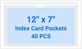40 PCS Clear Self Adhesive Plastic Label Pockets, Top Loading Business & Library Index Card Holders, Peel and Stick Sleeves for Storage Bins, Totes, Binders and Drawers (12 x 7 Inch) by Kvatr-X