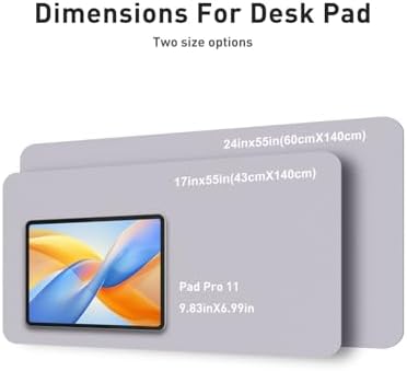 Aothia Faux Leather Desk Mat - Non-Slip PU Leather Desk Blotter, Waterproof Writing Surface, Large Desk Pad for Office & Home (Smoky Lavender, 55" x 17") - Image 5