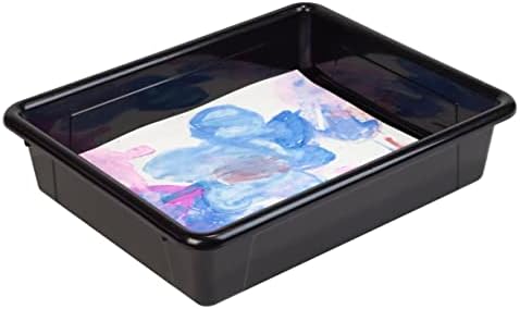 Storex Letter Size Flat Storage Tray – Organizer Bin for Classroom, Office and Home, Black, 5-Pack (62516U05C), 10 x 13 x 3 Inches - Image 6
