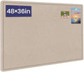 Large Bulletin Board 48" x 36", Felt Pin Board, Beige Brown by Hrrtyueg